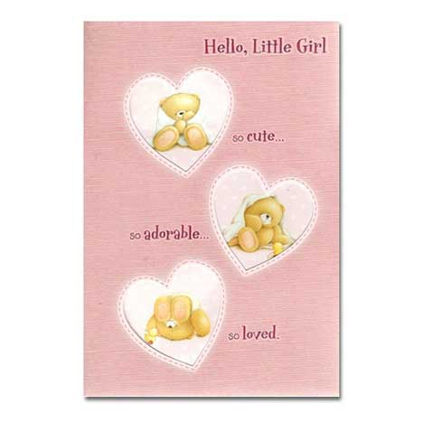 New Baby Girl Forever Friends Card